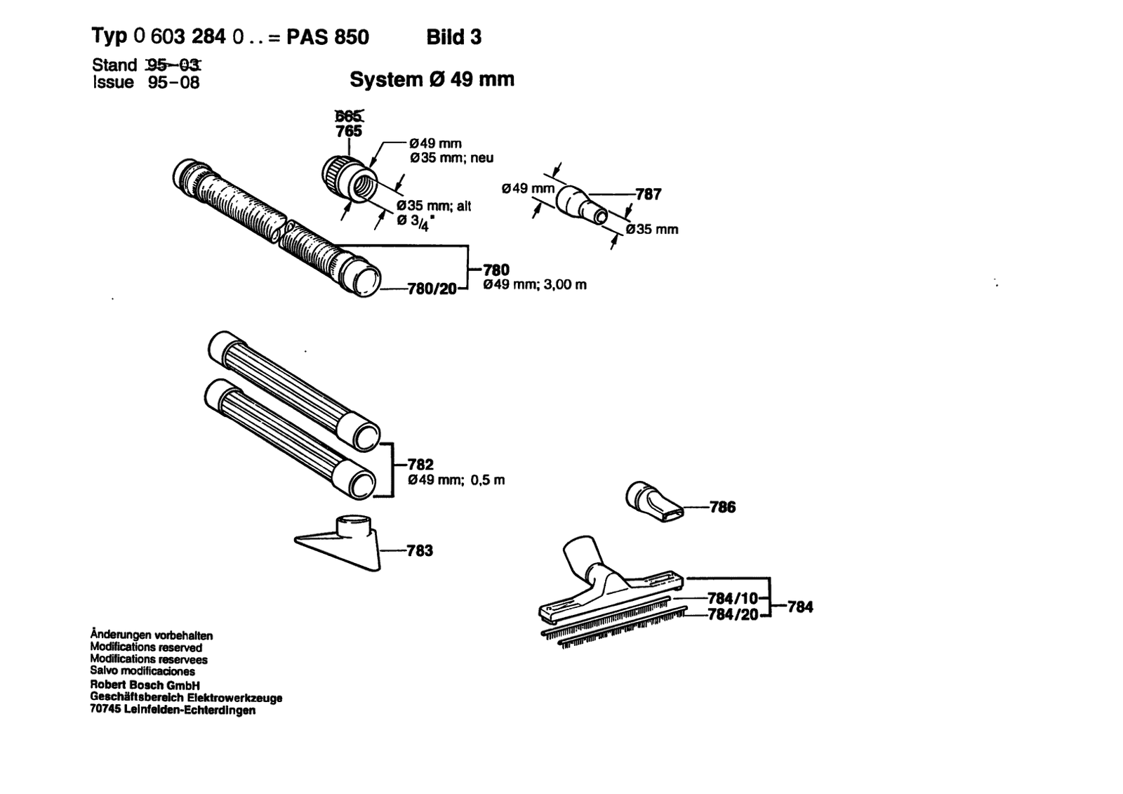 Bosch PAS 850 parts diagram, sheet 3