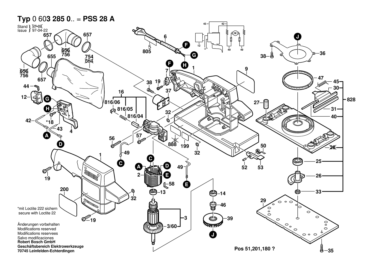 Bosch PSS 28 A parts diagram, sheet 1