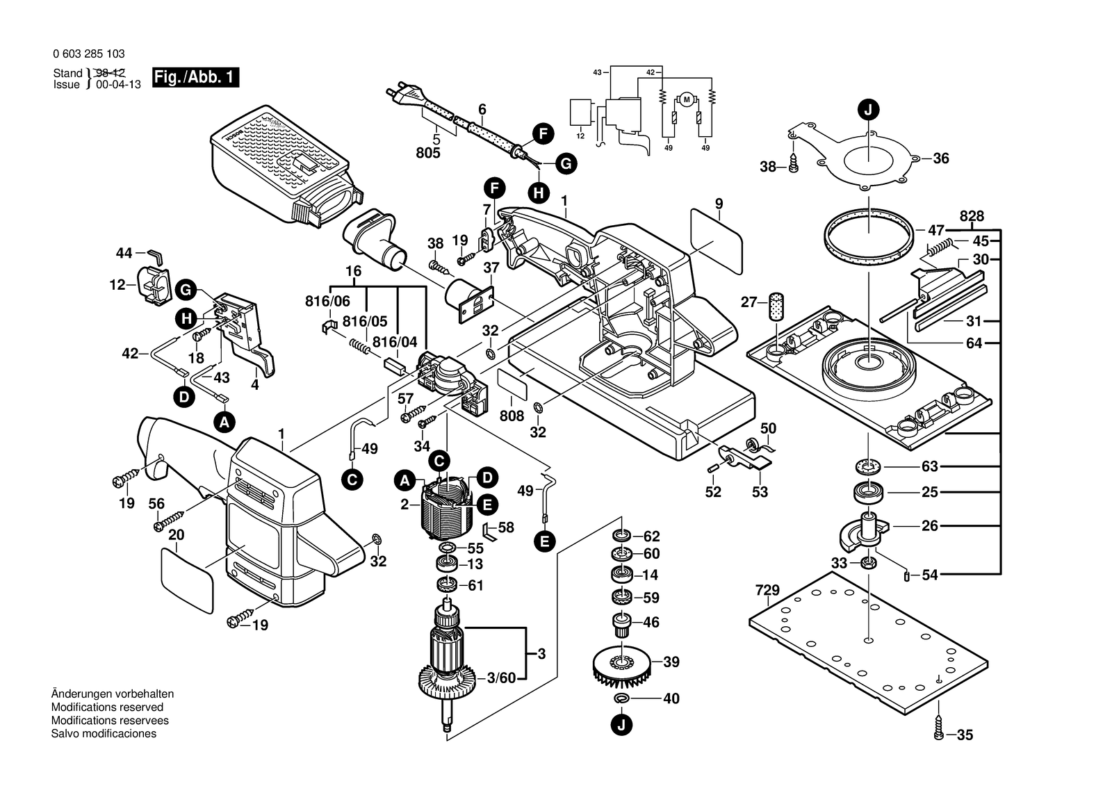 Bosch PSS 28 A parts diagram, sheet 1