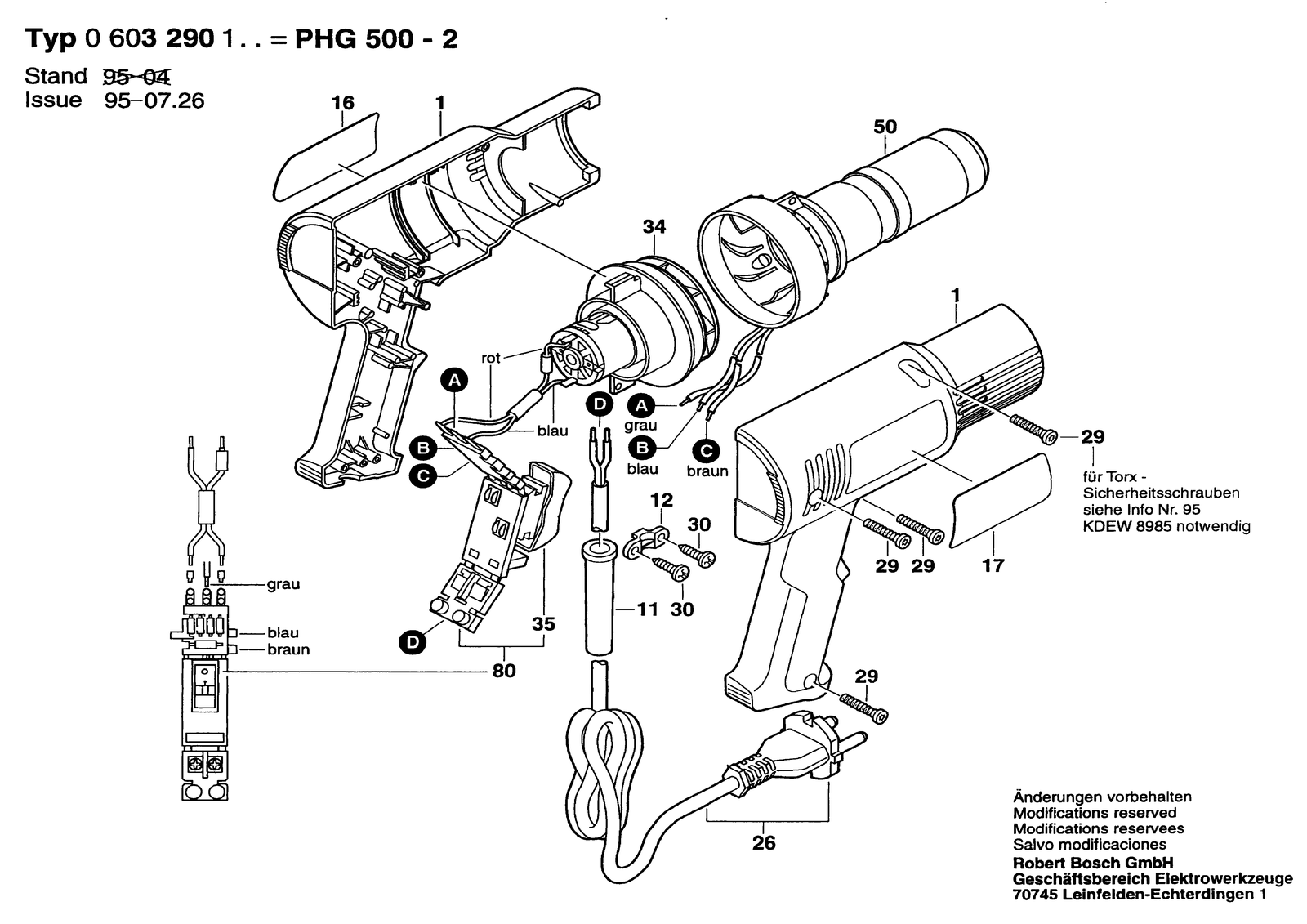 Bosch PHG 500-2 parts diagram, sheet 1