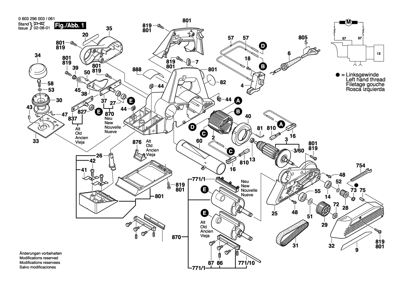 Bosch PHO 25-82 parts diagram, sheet 1