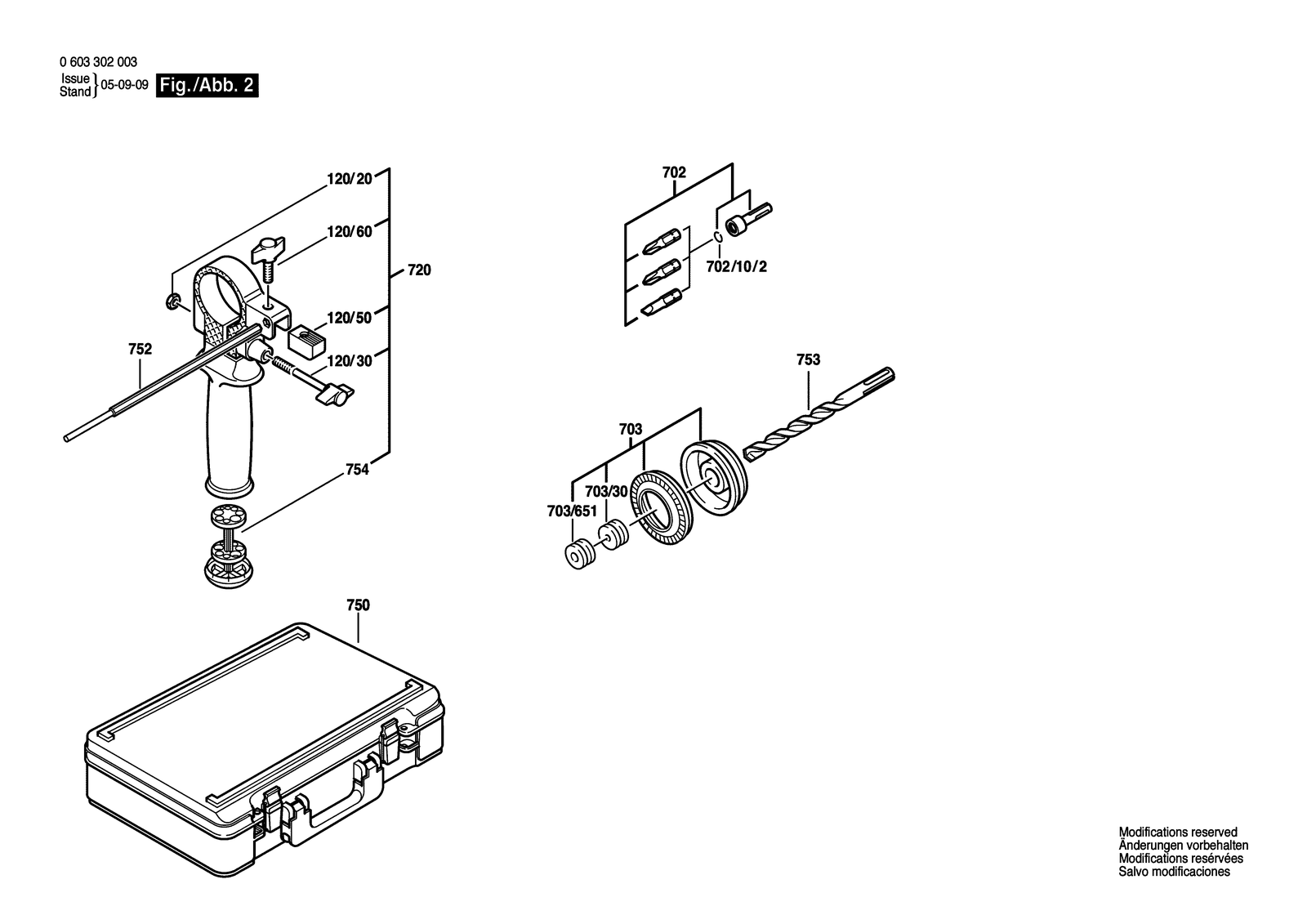 Bosch PBH 1 parts diagram, sheet 2
