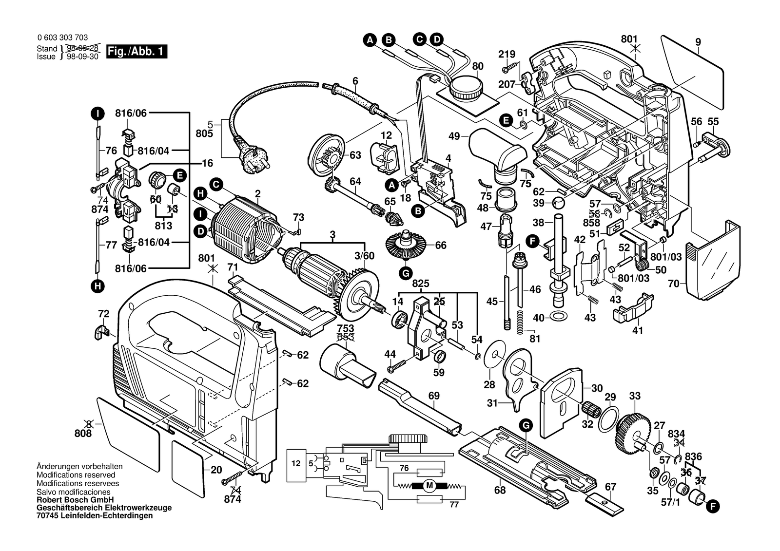 Bosch DIY HAMMER DRILL parts diagram, sheet 1