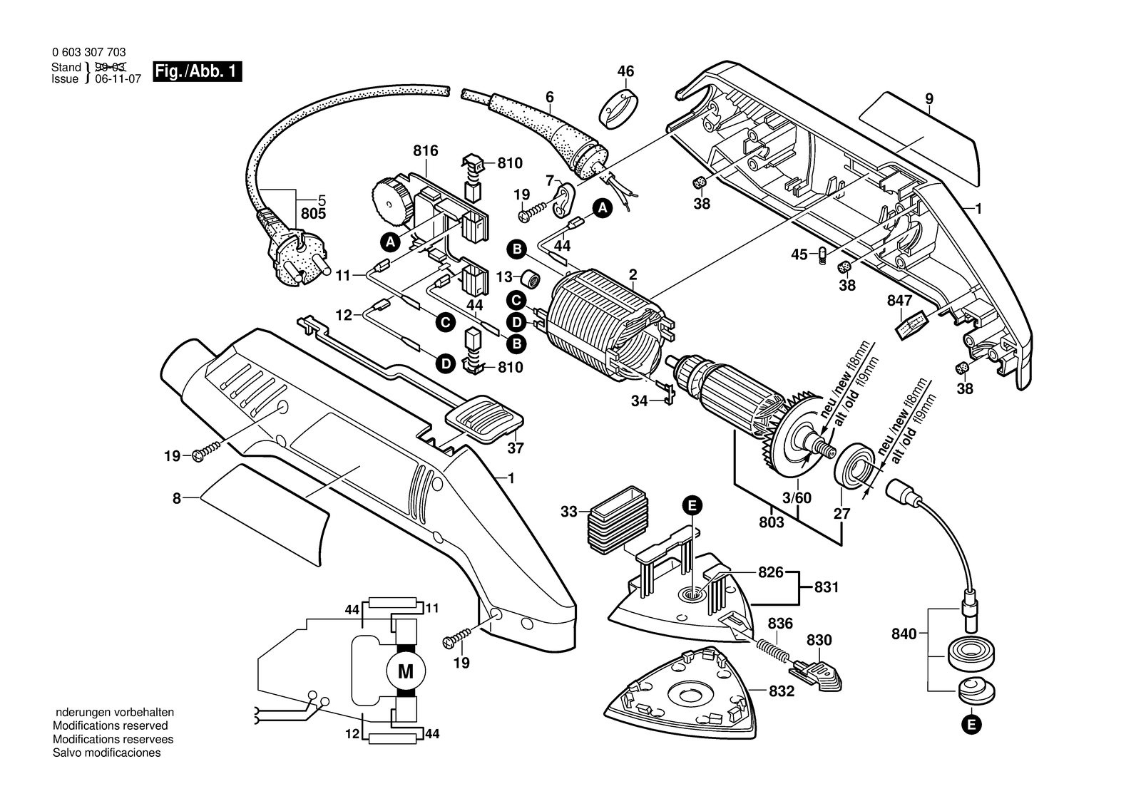 Bosch PDA 120 E parts diagram, sheet 1