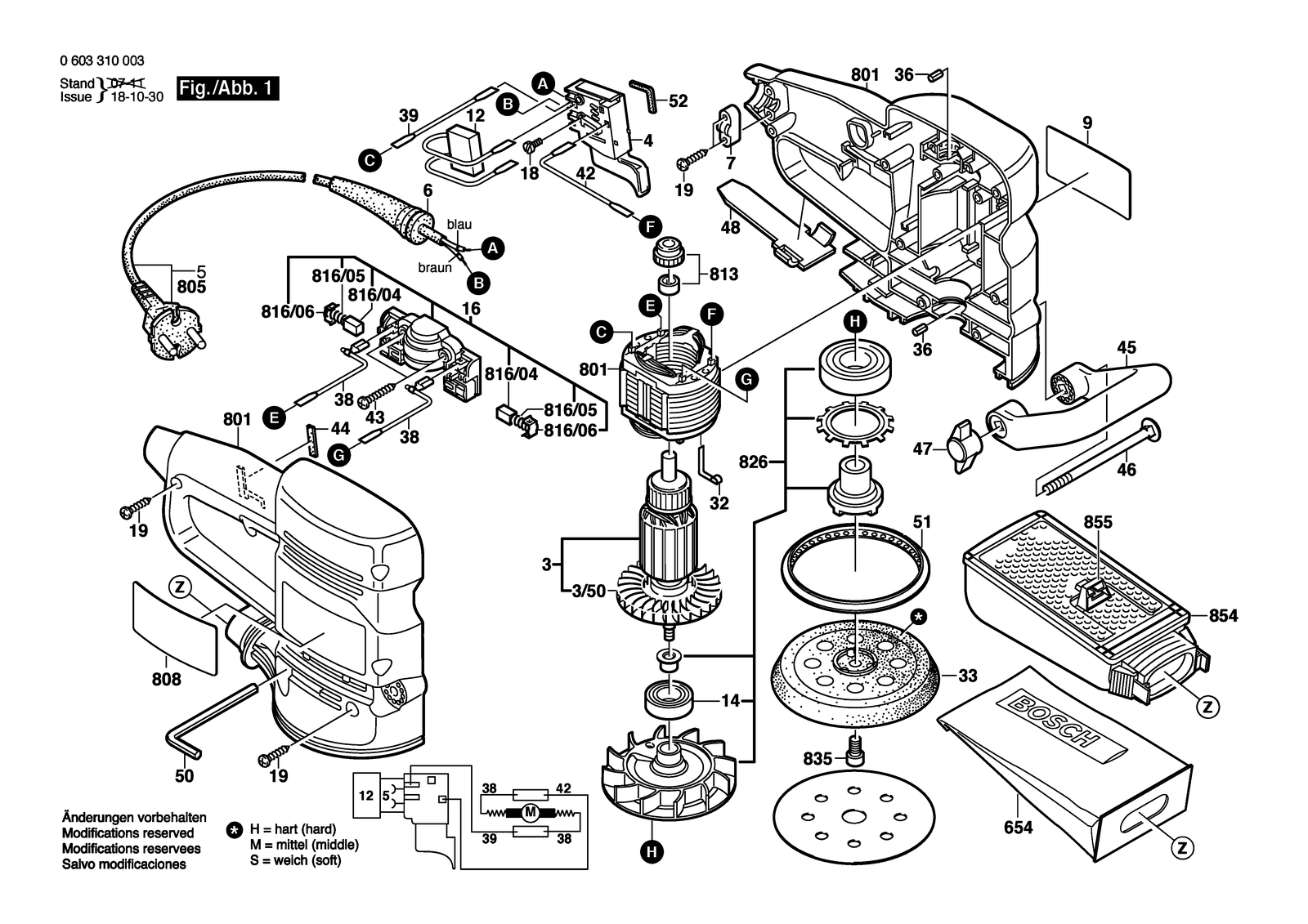 Bosch PEX 12 A parts diagram, sheet 1