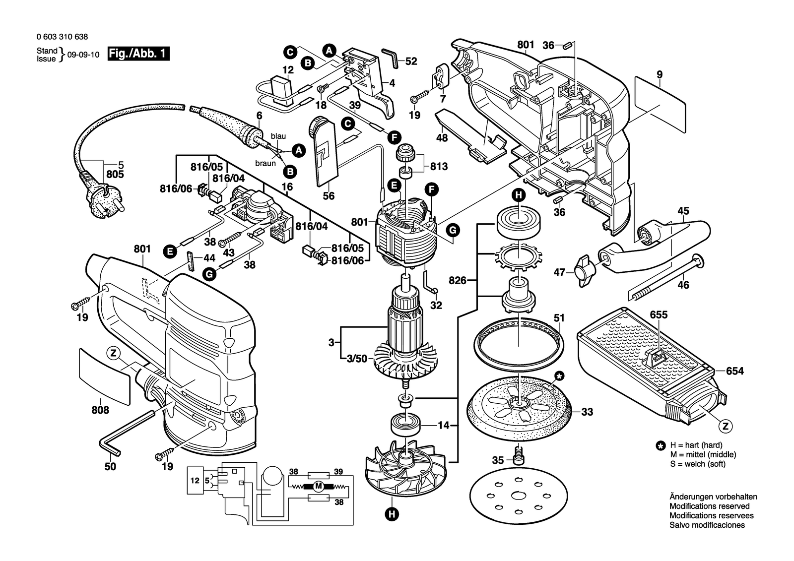 Bosch PEX 400 AE parts diagram, sheet 1