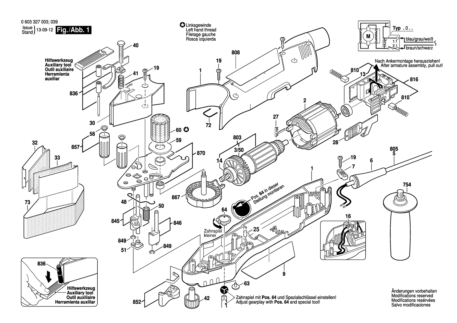 Bosch PVS 280 A parts diagram, sheet 1