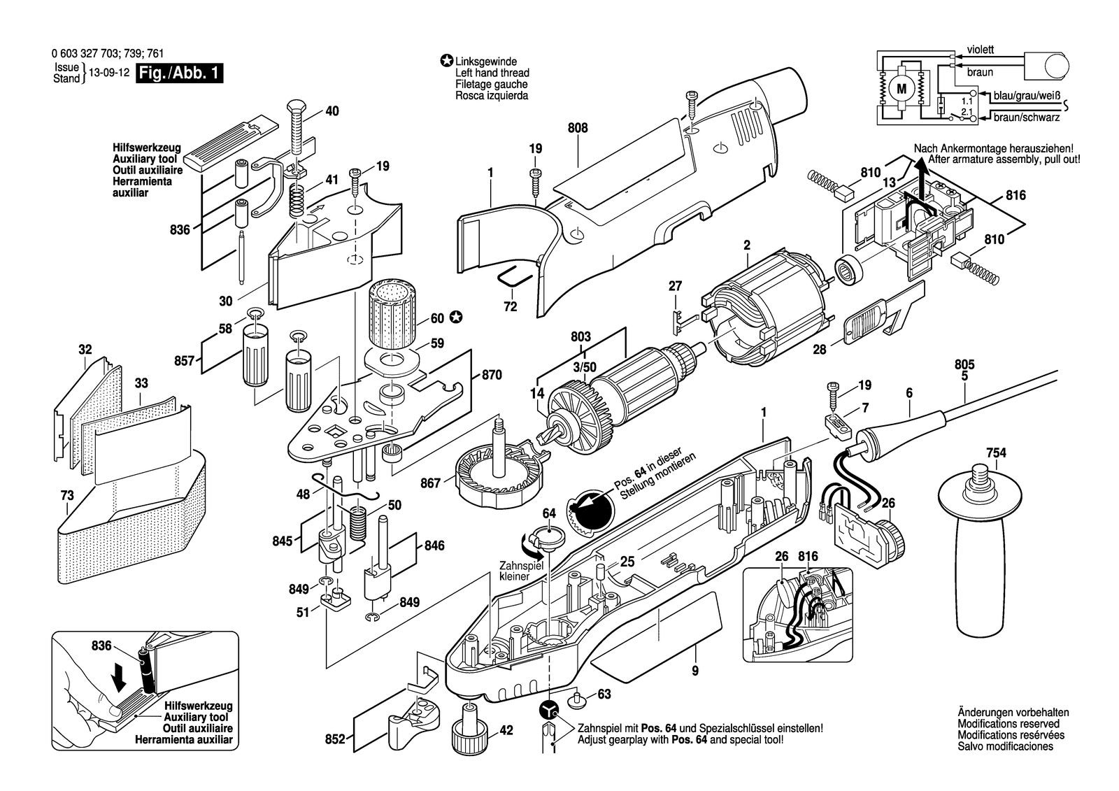 Bosch PVS 300 AE parts diagram, sheet 1