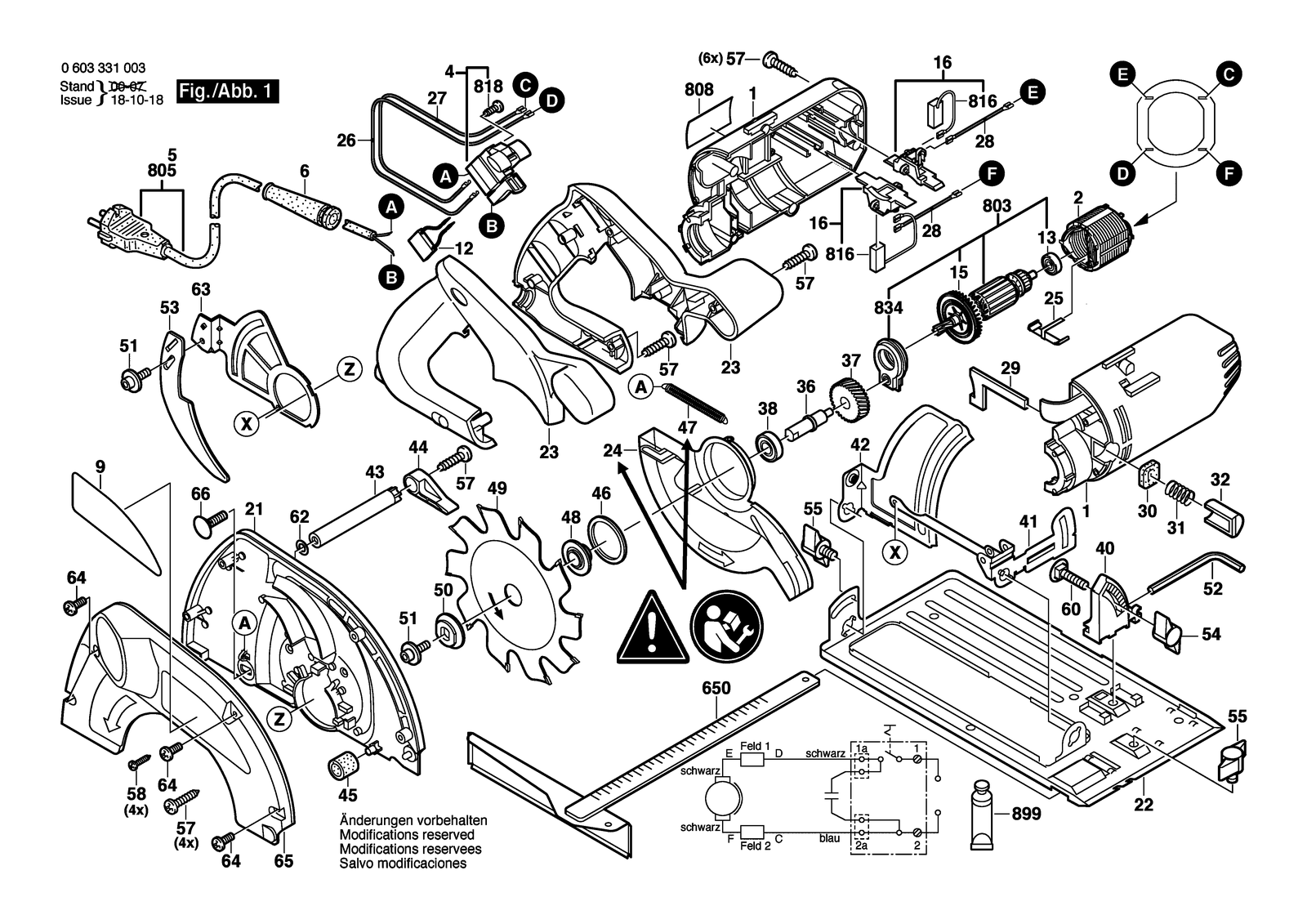 Bosch PKS 66 parts diagram, sheet 1