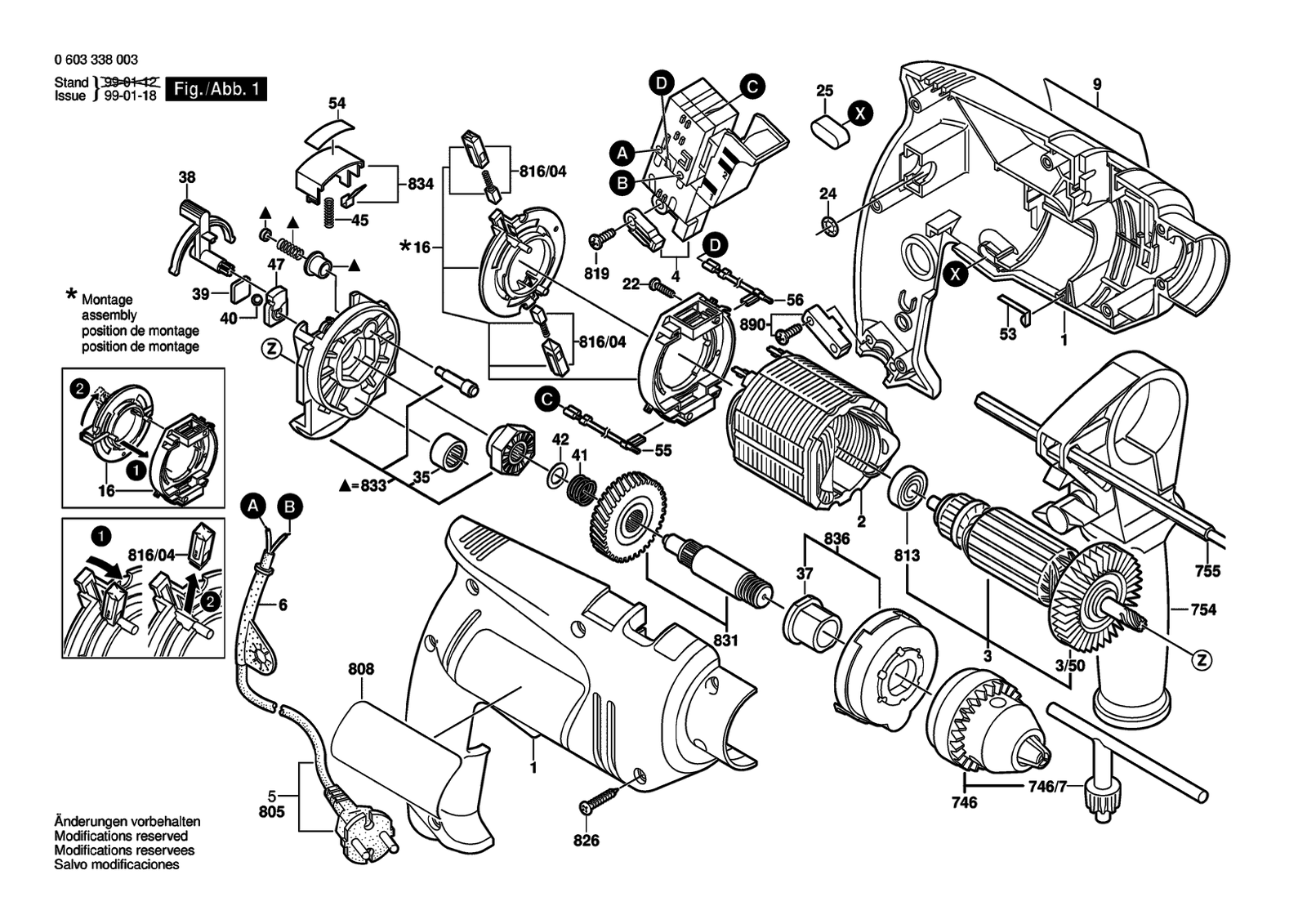 Bosch PSB 600-2 parts diagram, sheet 1