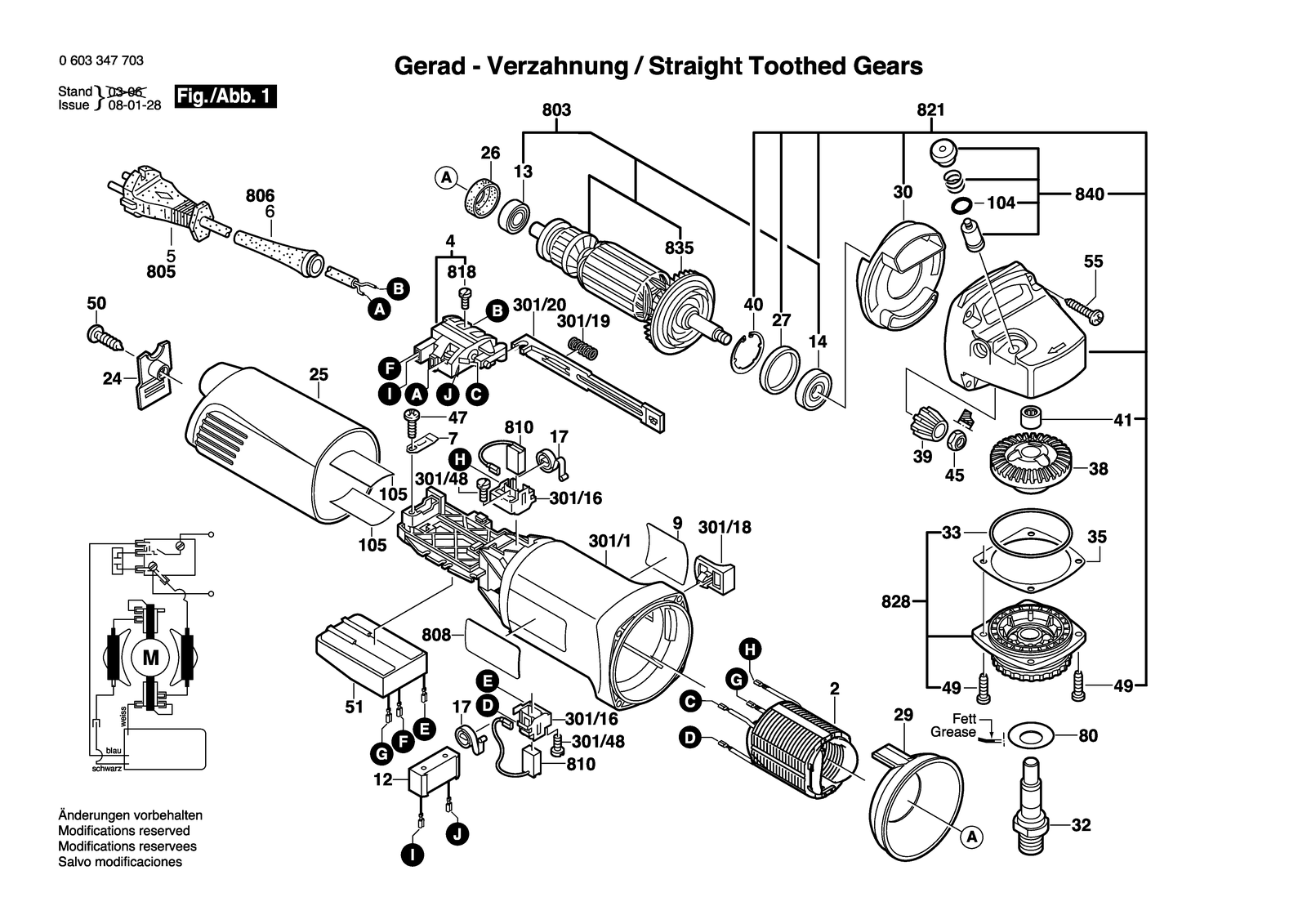 Bosch PWS 10-125 CE parts diagram, sheet 1