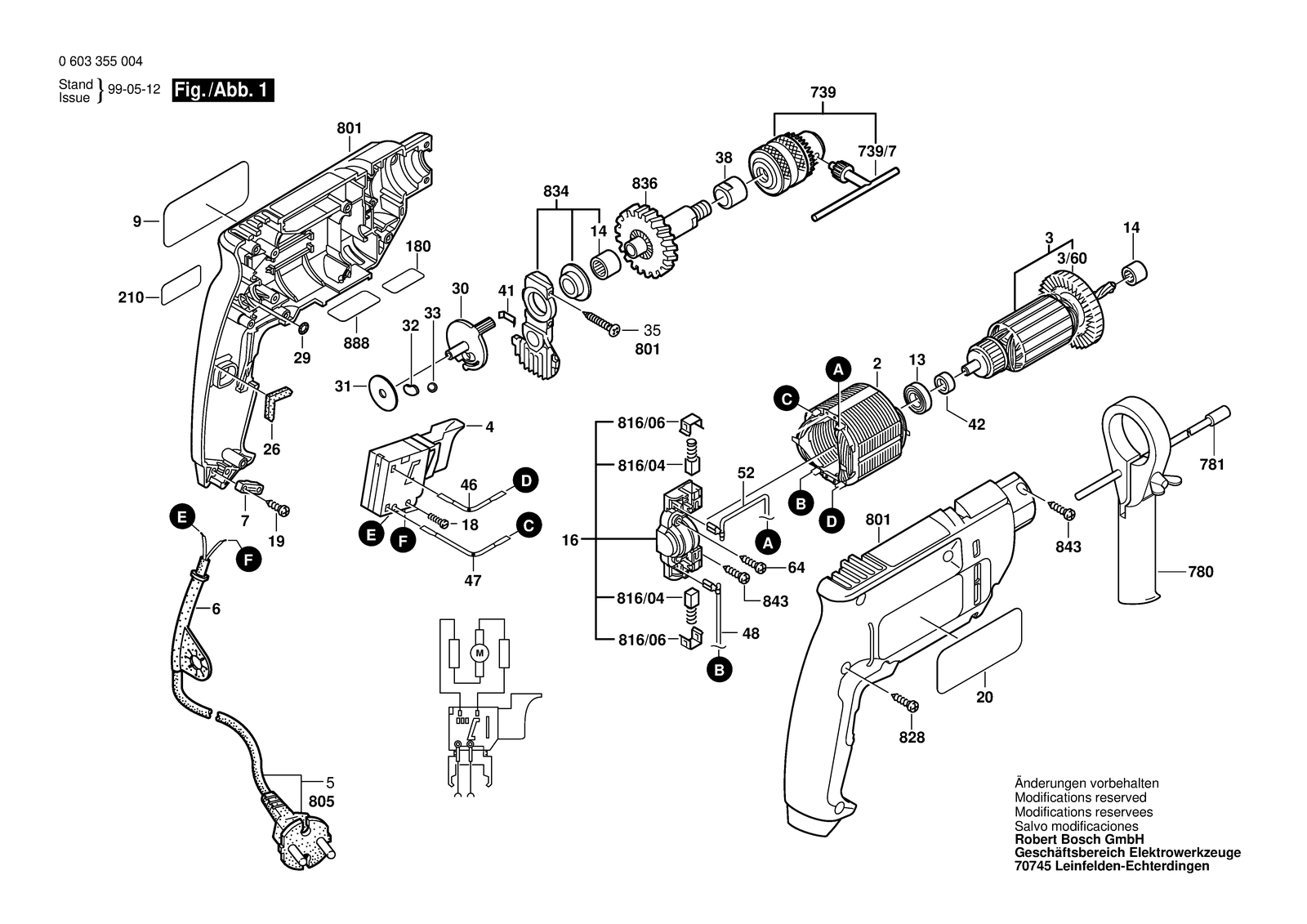 Bosch PSB 400-2 parts diagram, sheet 1