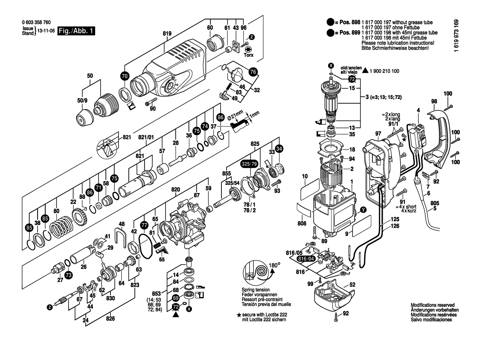 Bosch PBH 300 E parts diagram, sheet 1