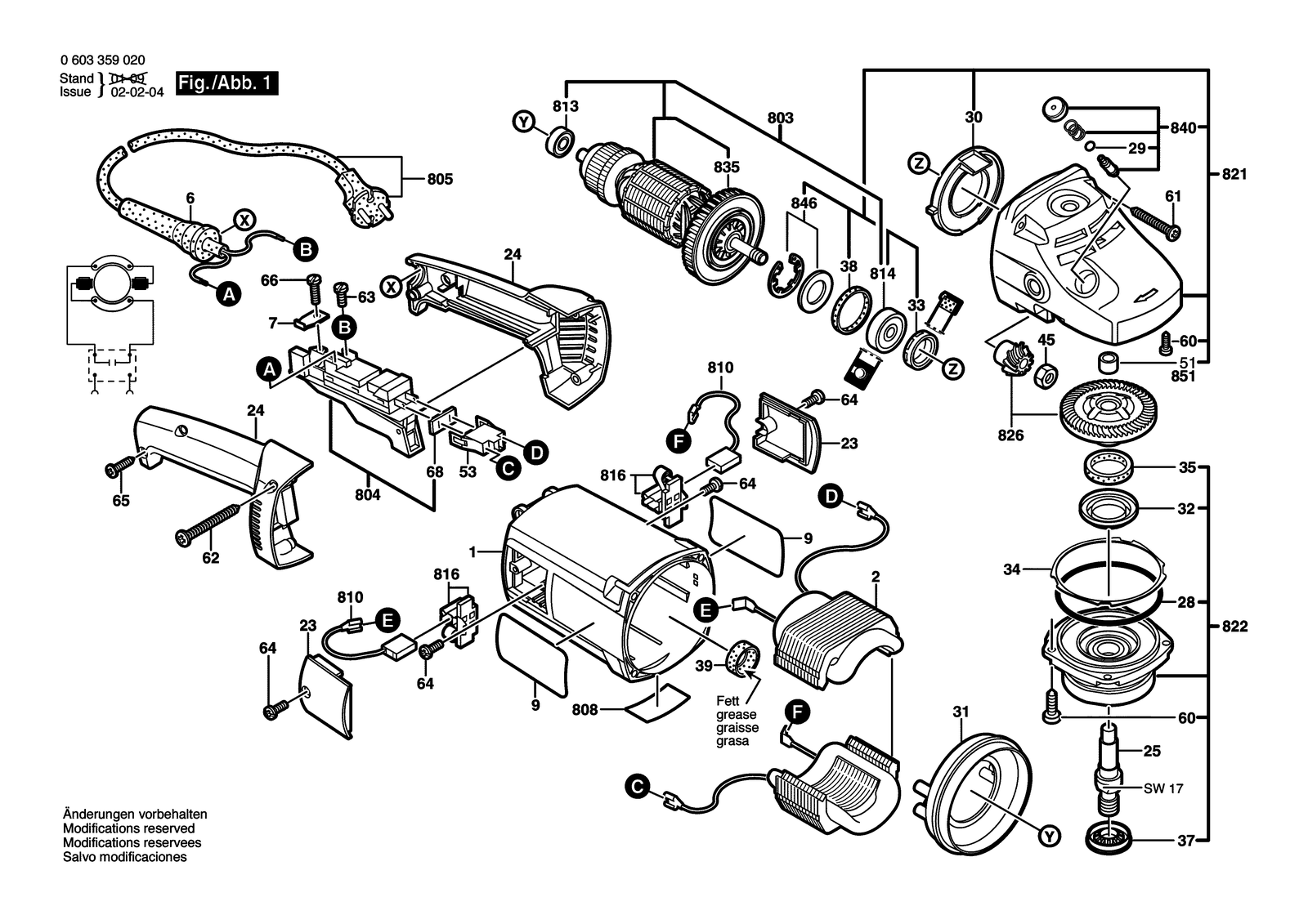 Bosch PWS 1800 parts diagram, sheet 1