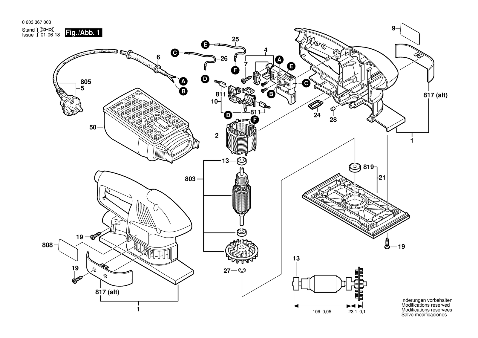 Bosch PSS 150 A parts diagram, sheet 1