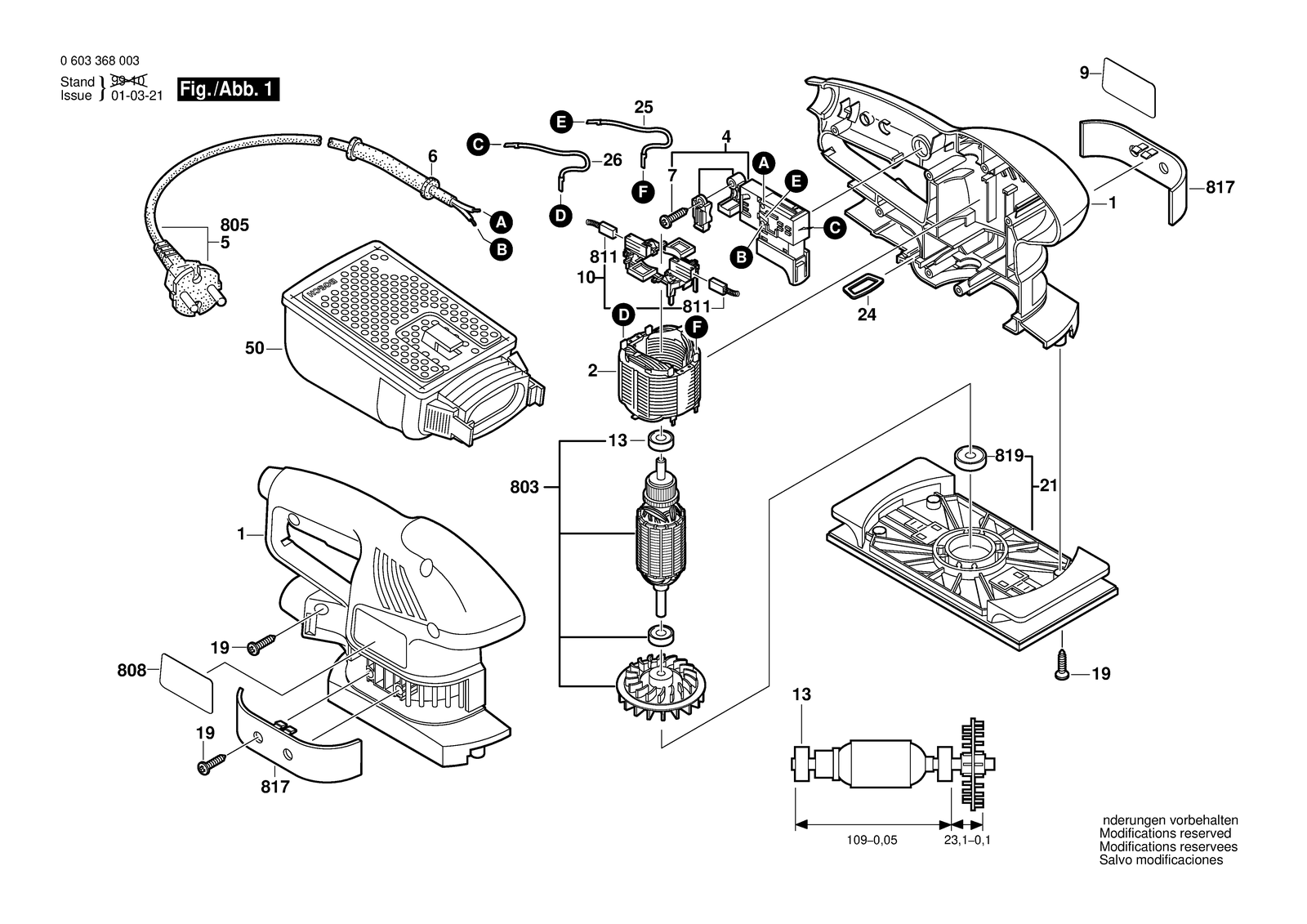 Bosch PSS 240 A parts diagram, sheet 1