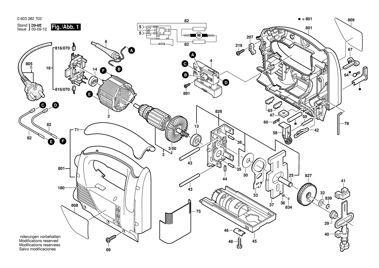 Bosch GST 75 BE parts diagram, sheet 1