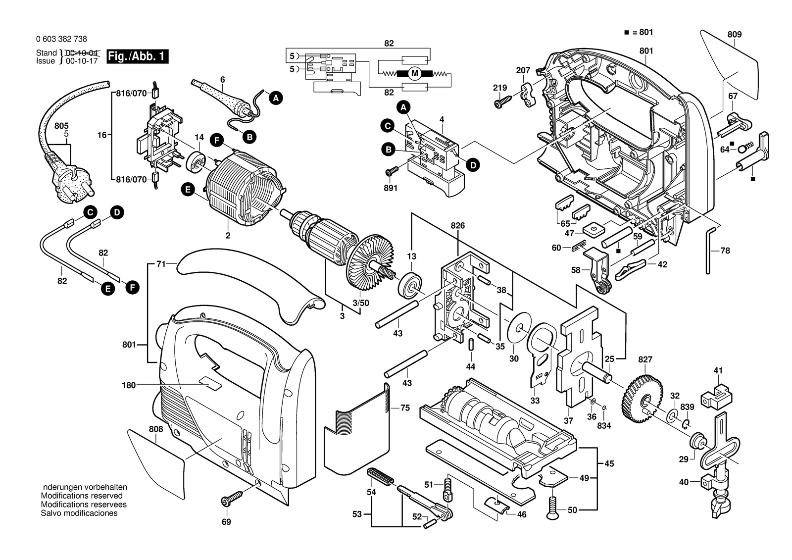 Bosch PST 750 PE parts diagram, sheet 1