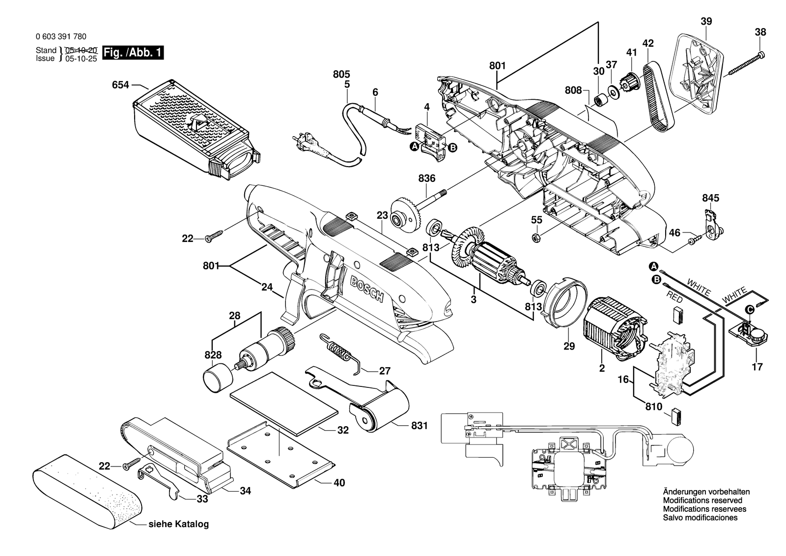 Bosch PBS 7 A/AE parts diagram, sheet 1