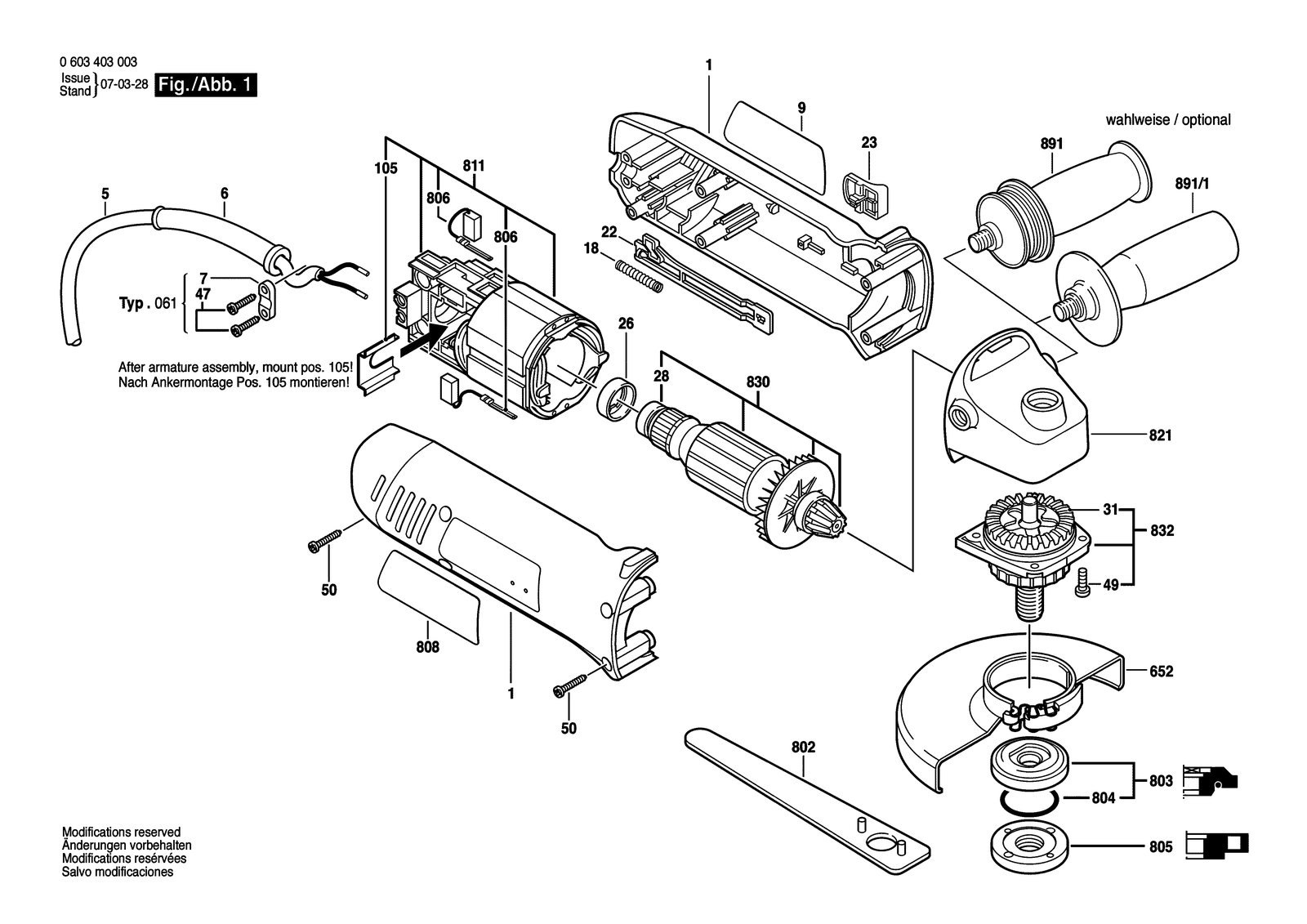 Bosch PWS 7-125 parts diagram, sheet 1