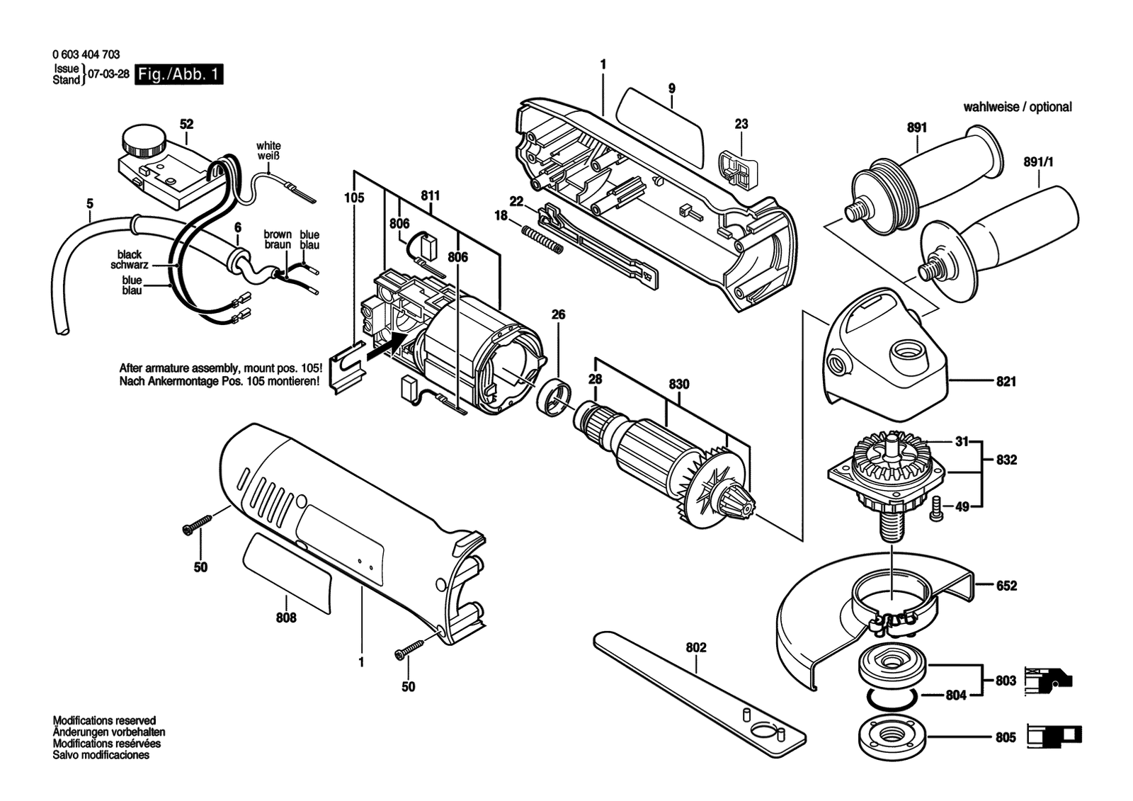 Bosch PWS 9-125 CE parts diagram, sheet 1