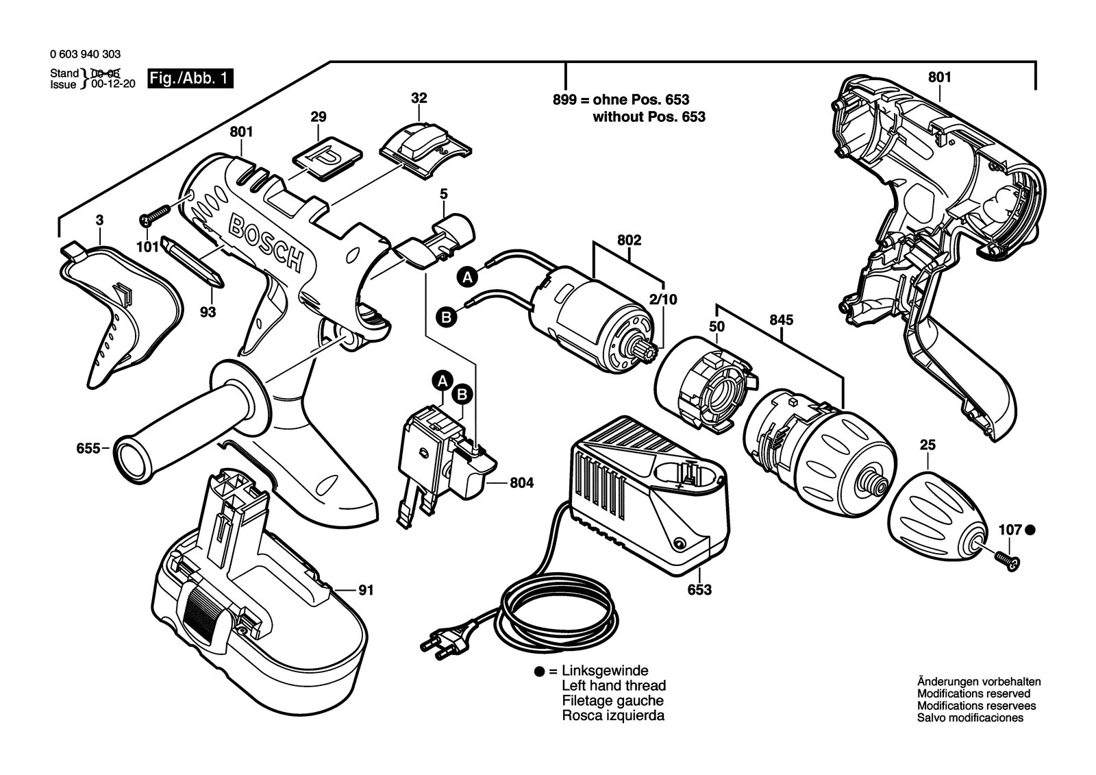Bosch PSR 18 VE-2 parts diagram, sheet 1