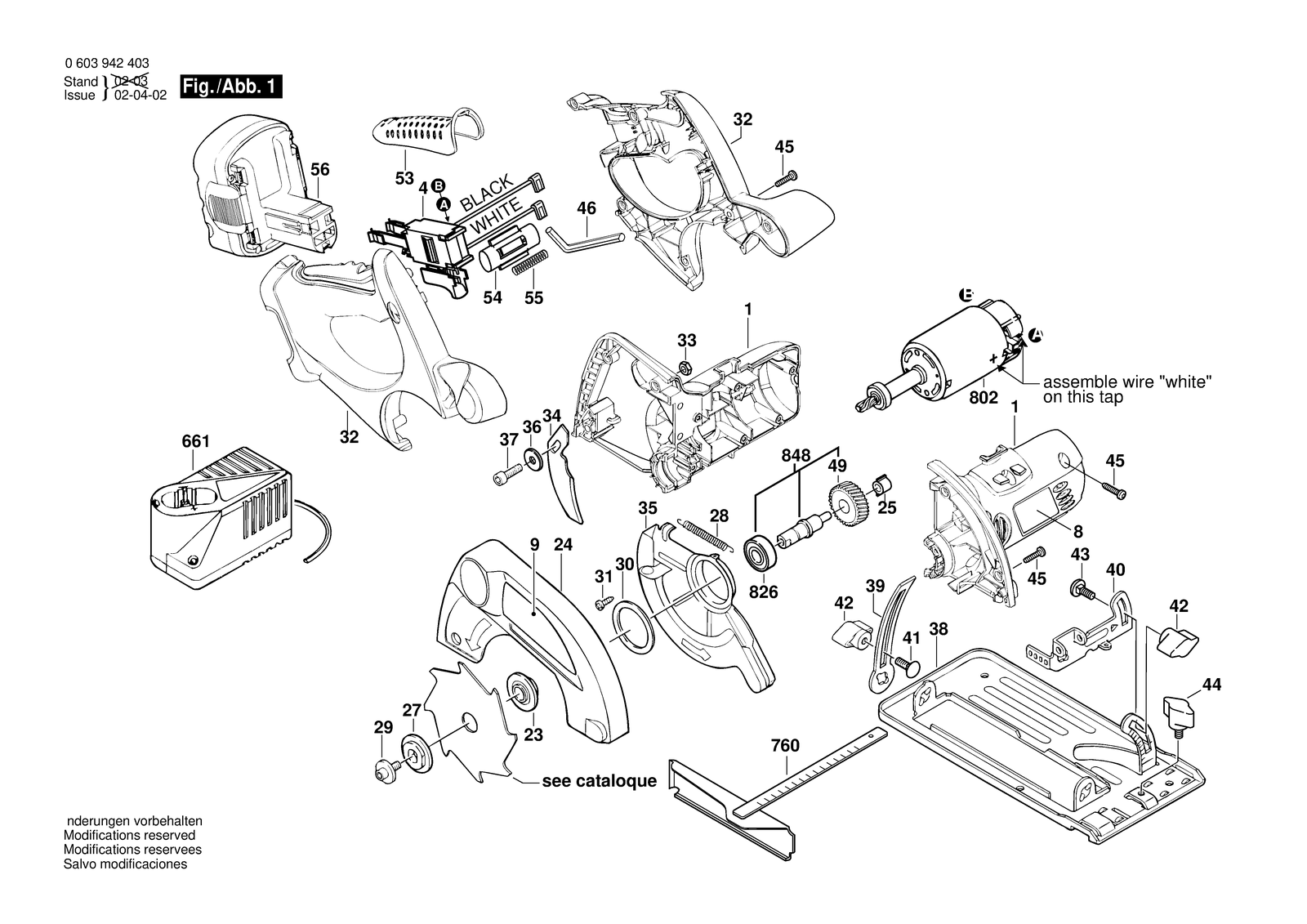 Bosch PKS 14,4 V parts diagram, sheet 1