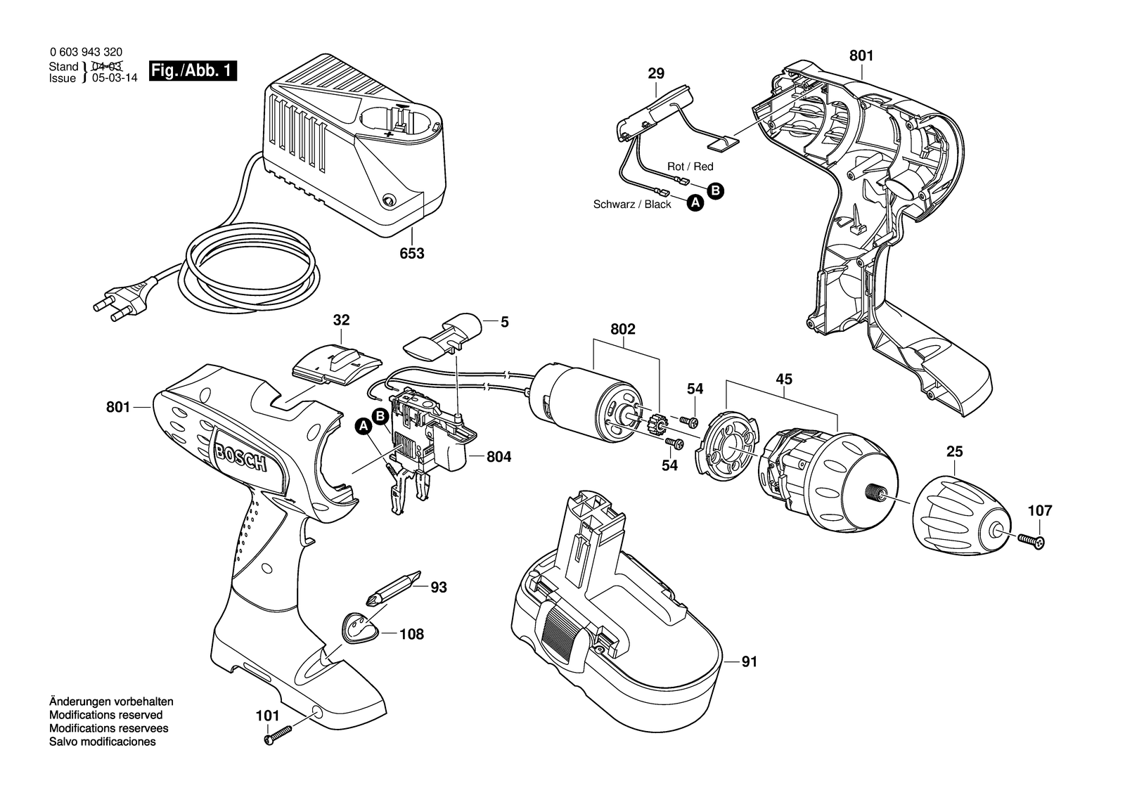 Bosch PSR 18 VE-2 parts diagram, sheet 1