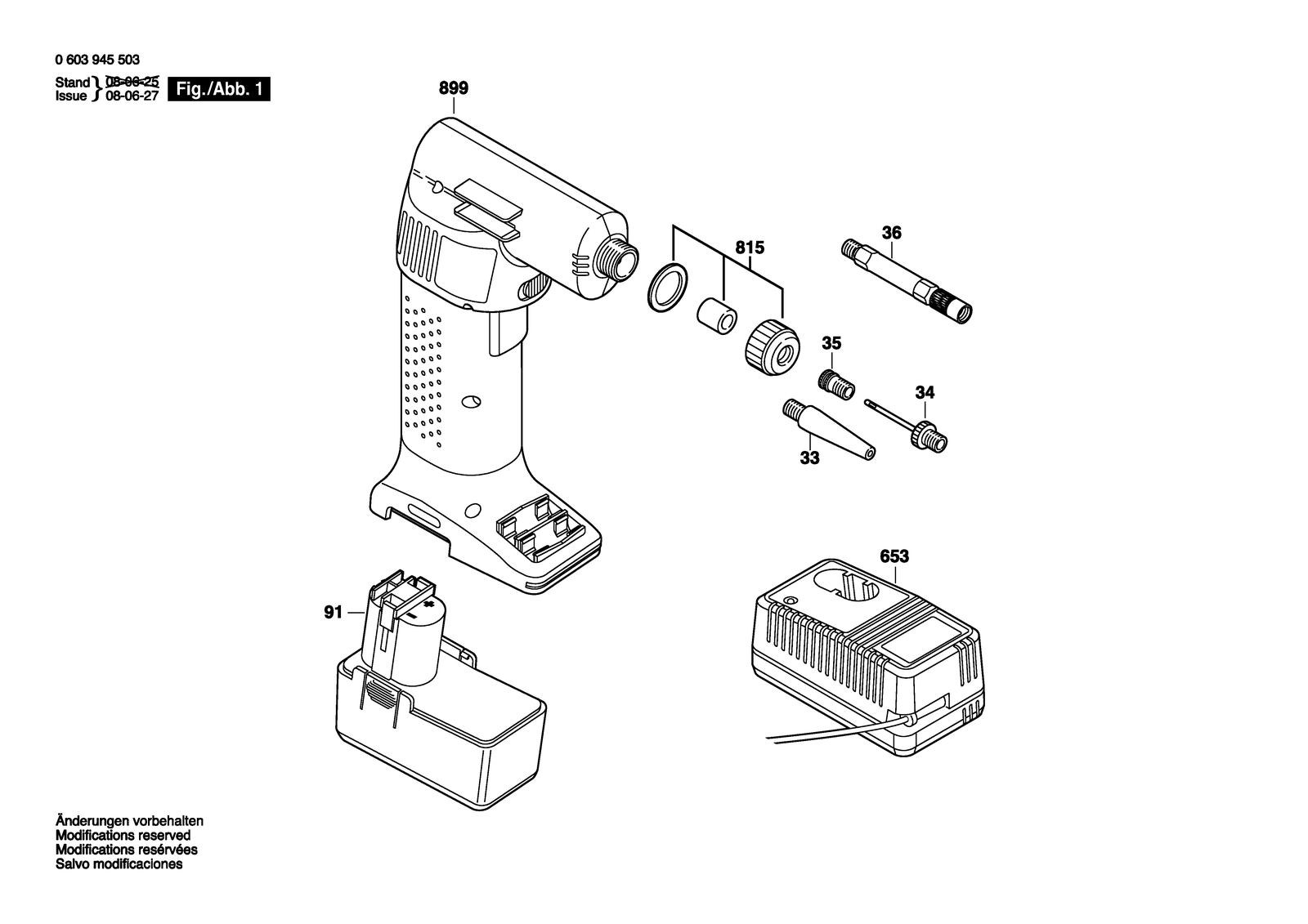 Bosch PAG 12 V parts diagram, sheet 1