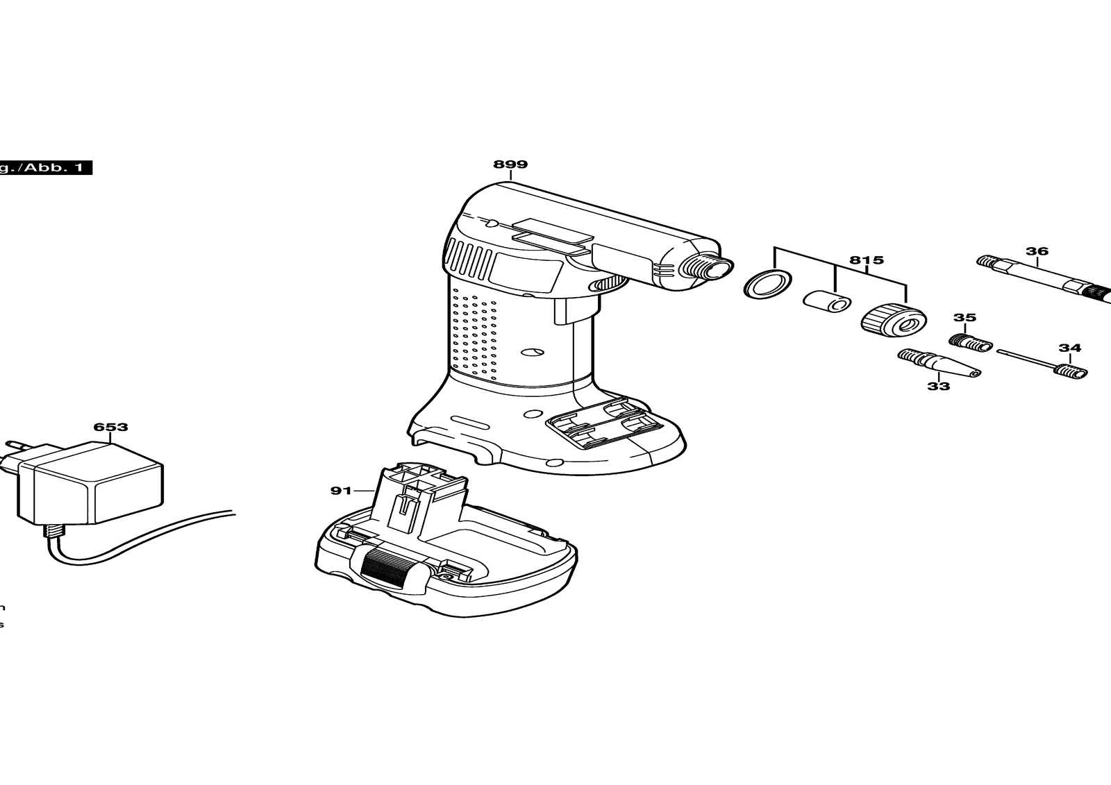 Bosch PAG 12 V parts diagram, sheet 1