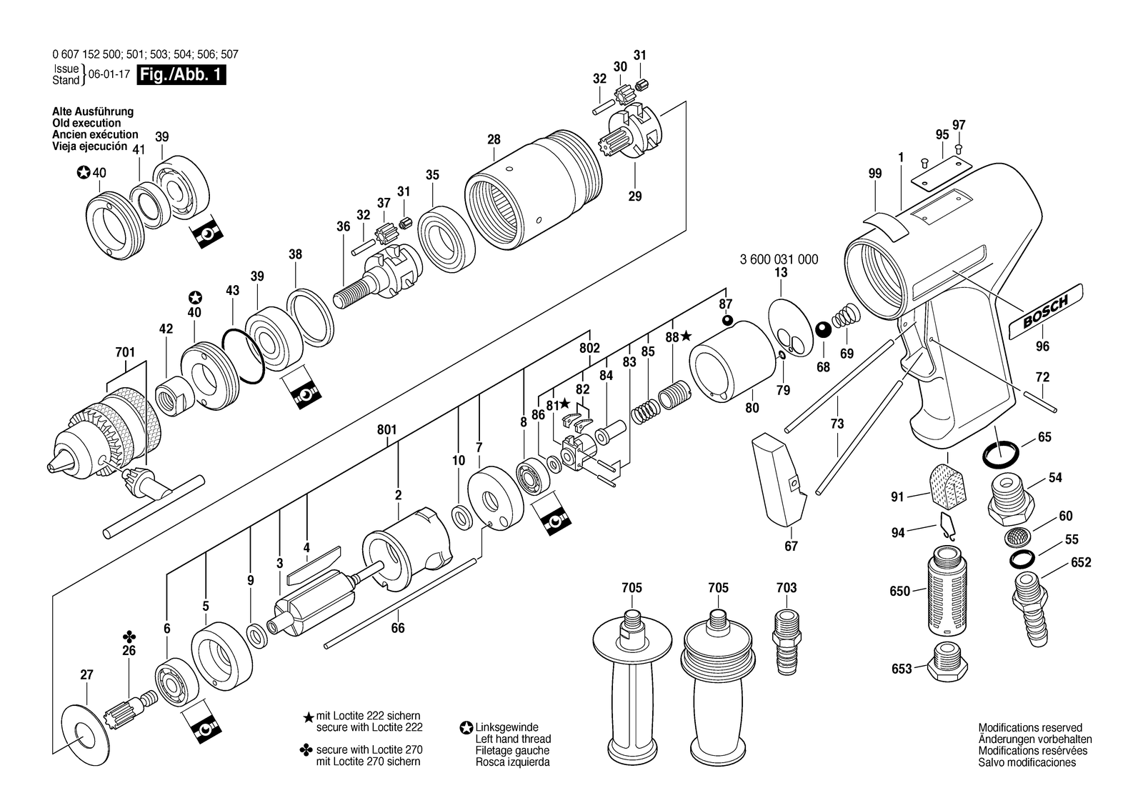 Bosch 550 WATT-SERIE parts diagram, sheet 1