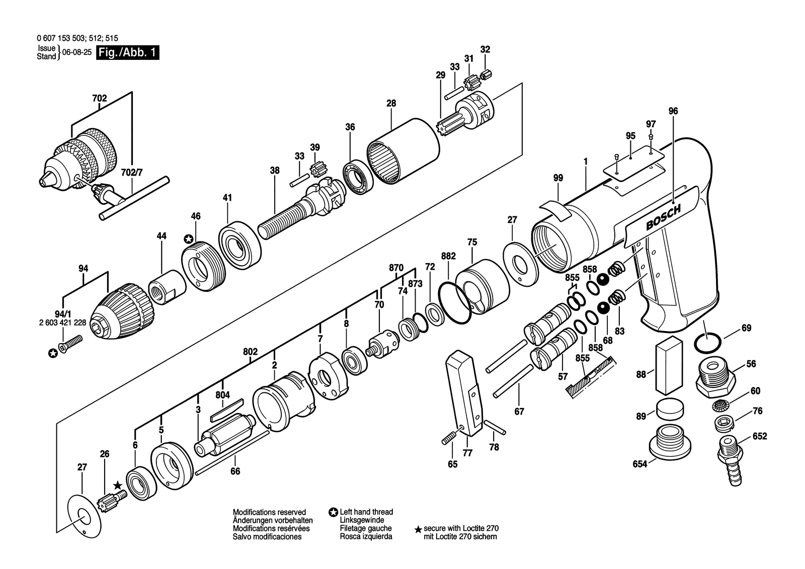 Bosch 180 WATT-SERIE parts diagram, sheet 1