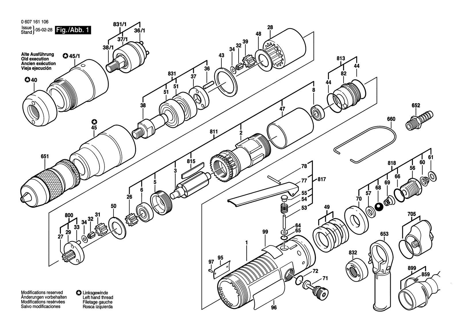 Bosch 400 WATT-SERIE parts diagram, sheet 1
