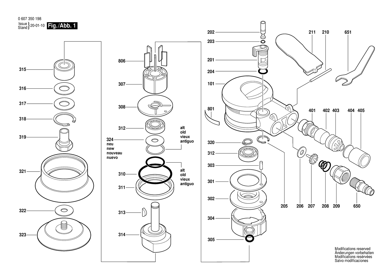 Bosch DEX 80 parts diagram, sheet 1