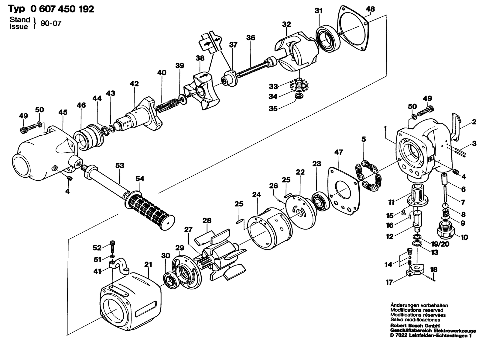 Bosch 0607450192 parts diagram, sheet 1