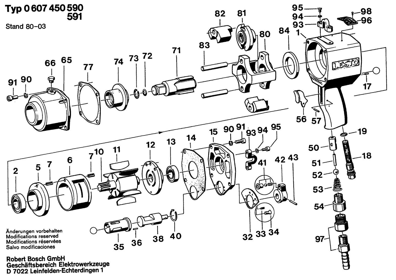 Bosch 0607450591 parts diagram, sheet 1