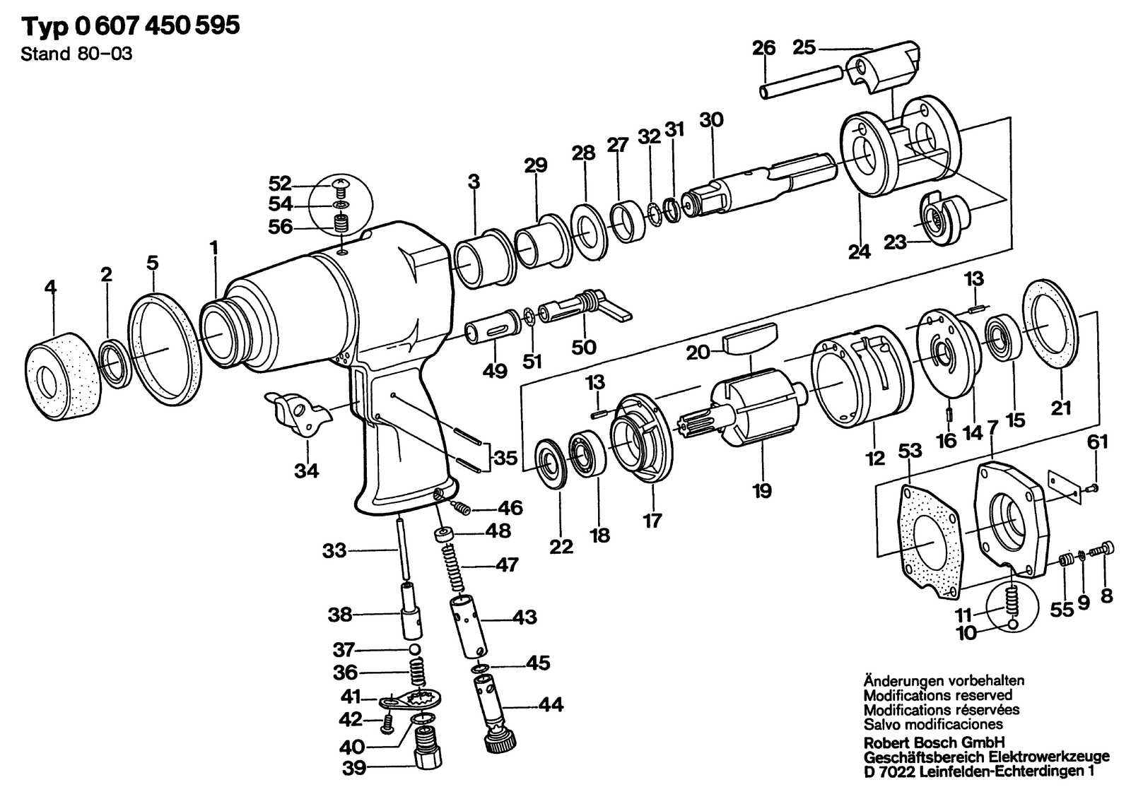 Bosch 0607450595 parts diagram, sheet 1