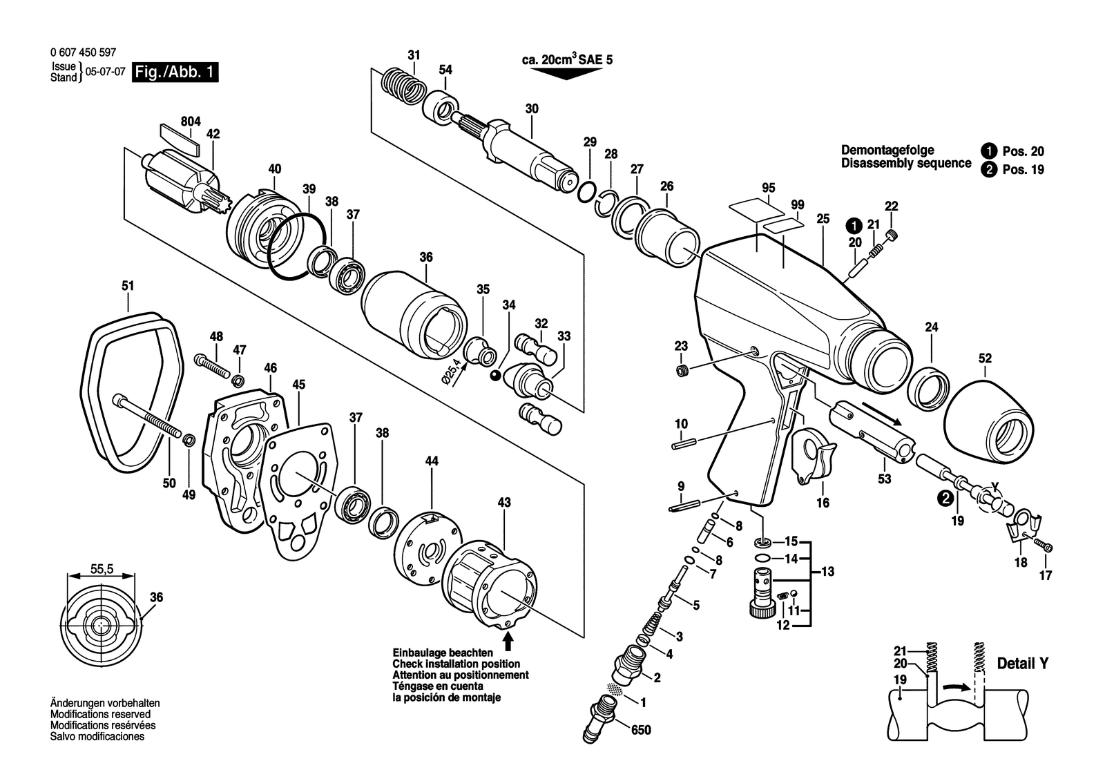 Bosch 0607450597 parts diagram, sheet 1
