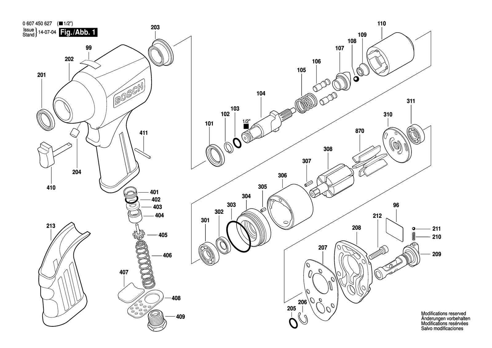 Bosch 1/2" S parts diagram, sheet 1