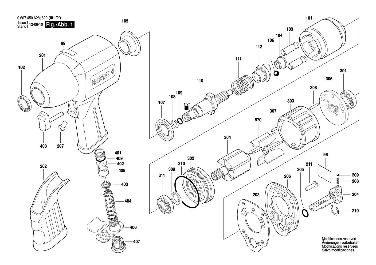 Bosch 1/2" S parts diagram, sheet 1