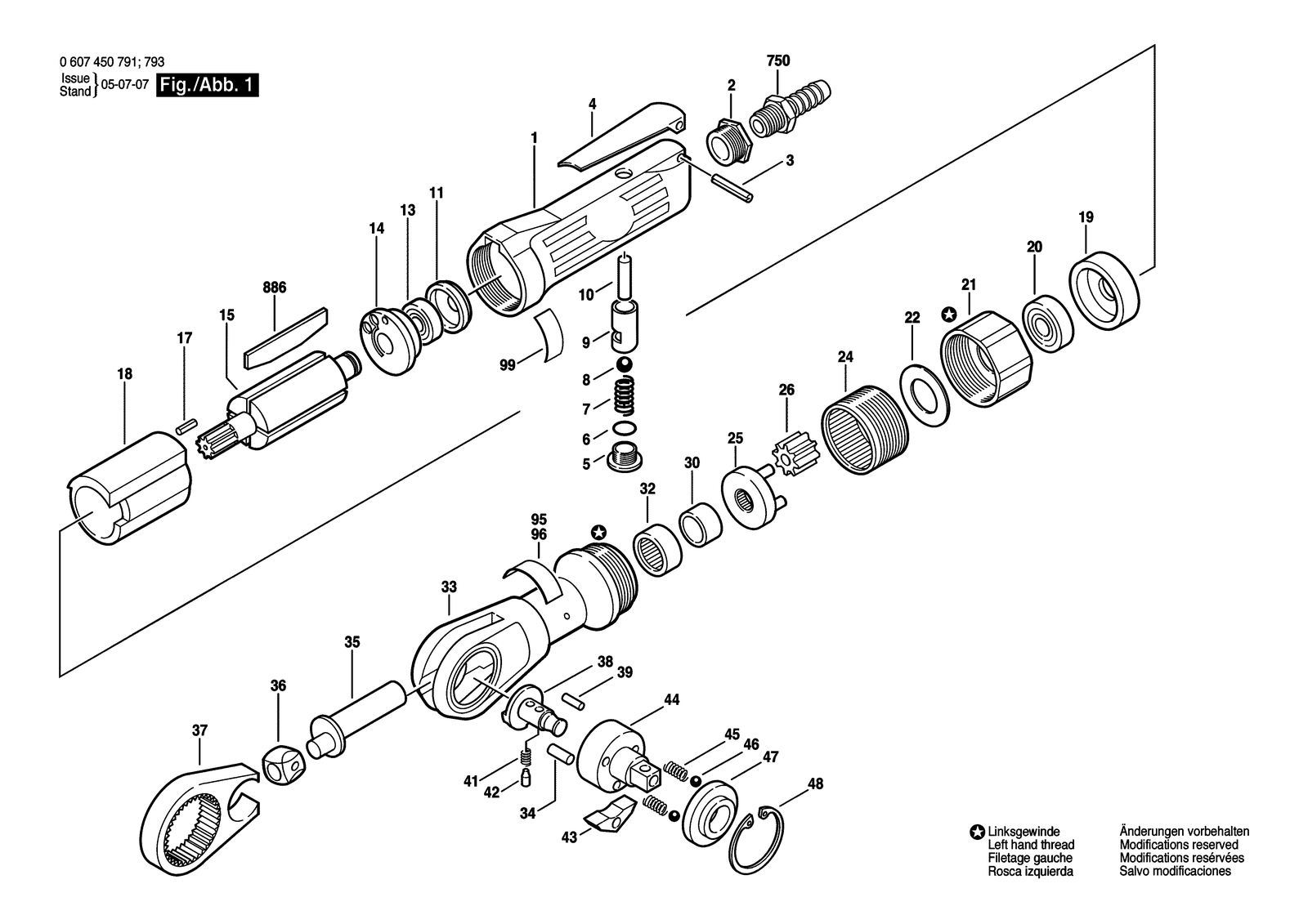 Bosch 1/2" parts diagram, sheet 1