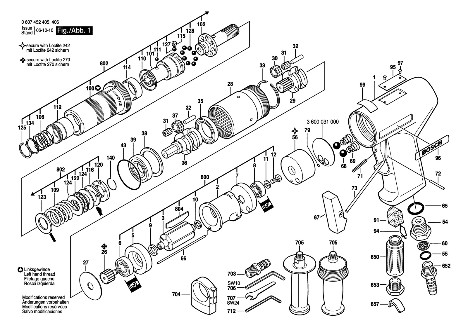 Bosch 550 WATT-SERIE parts diagram, sheet 1