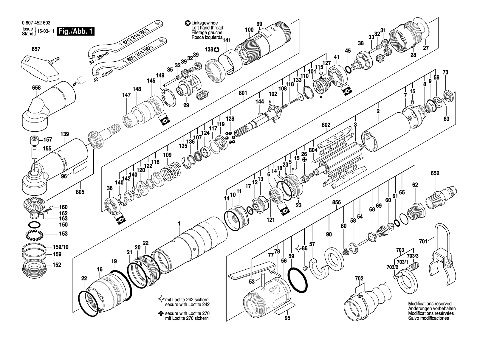 Bosch 550W DWAS 38-570 parts diagram, sheet 1
