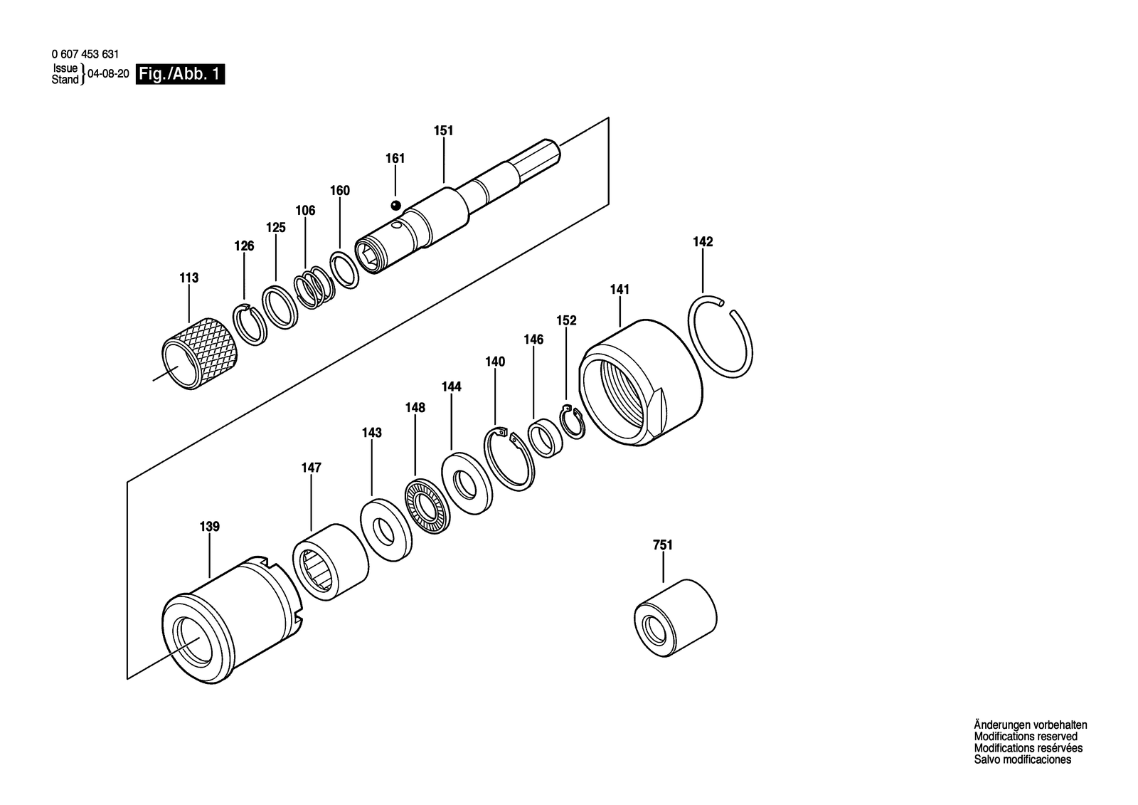 Bosch 1/4" QC parts diagram, sheet 1