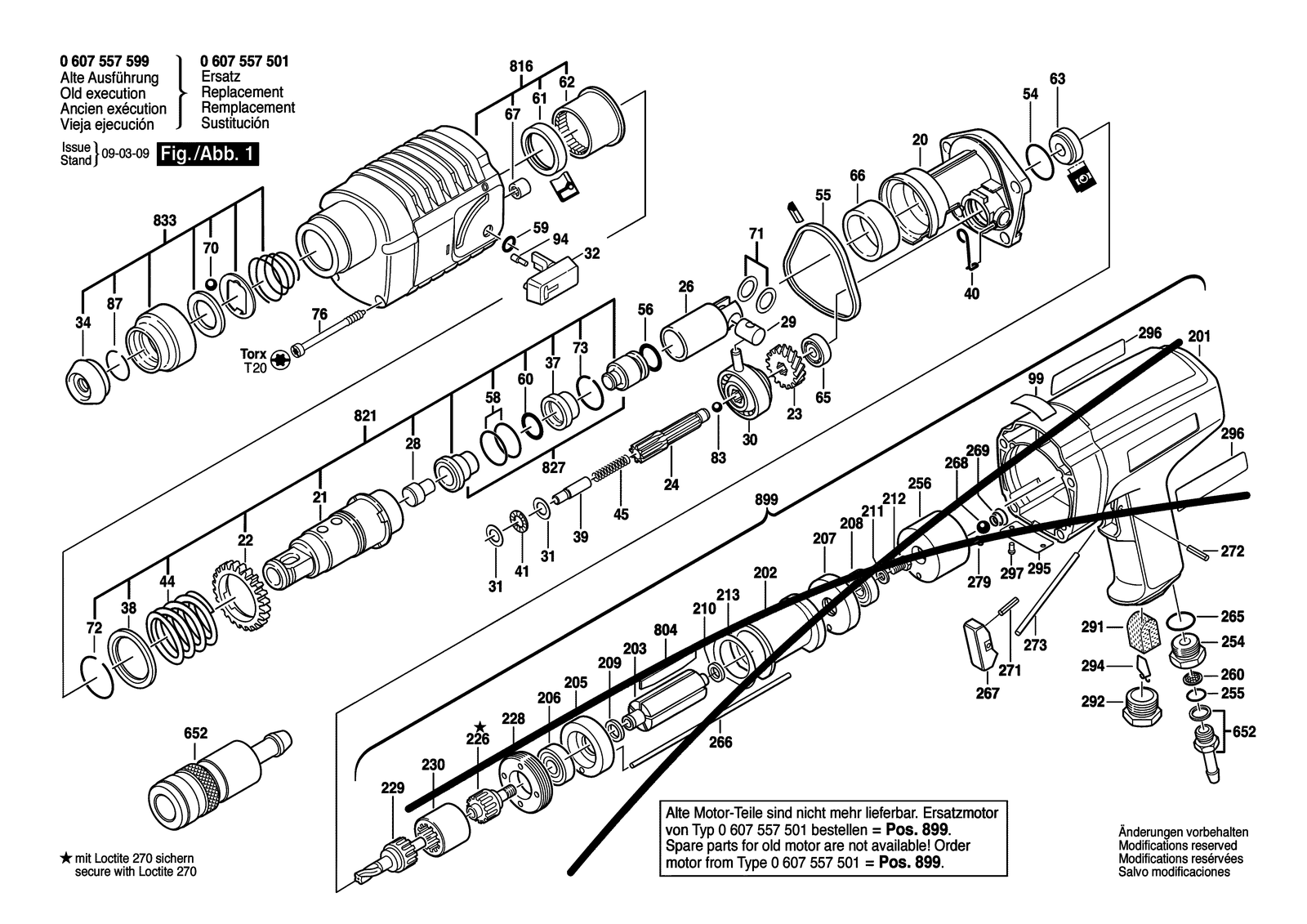 Bosch DBH 740 parts diagram, sheet 1