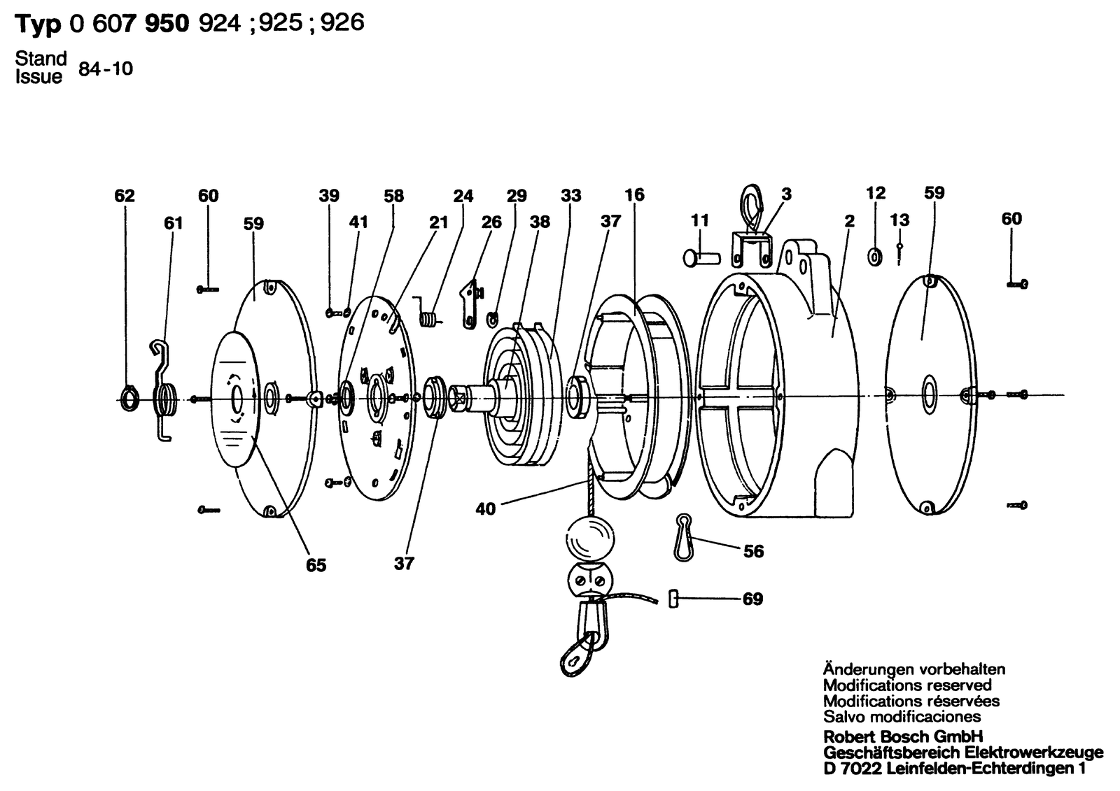 Bosch 0607950924 parts diagram, sheet 1