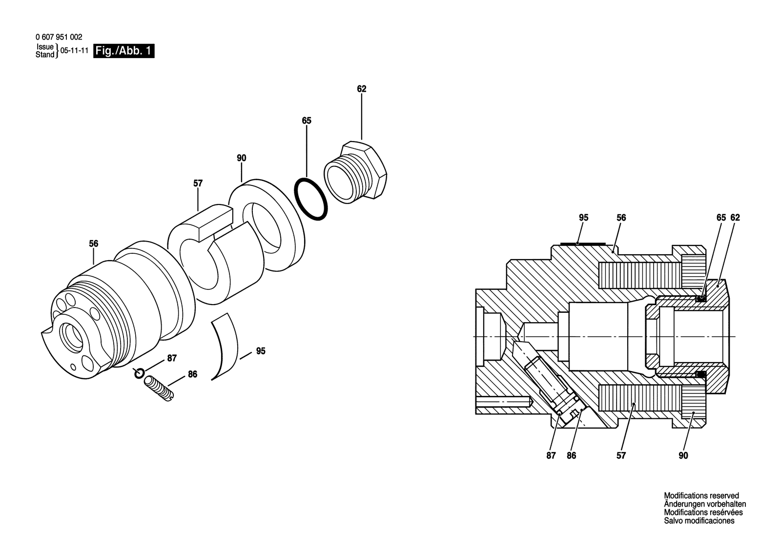 Bosch 0607951002 parts diagram, sheet 1