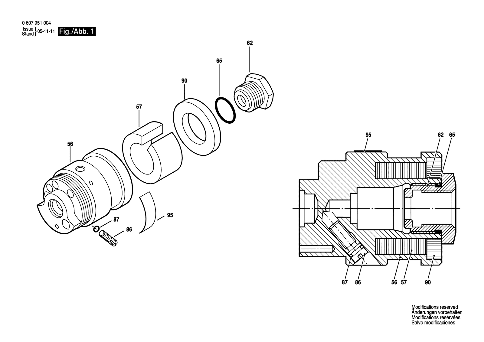 Bosch 0607951004 parts diagram, sheet 1