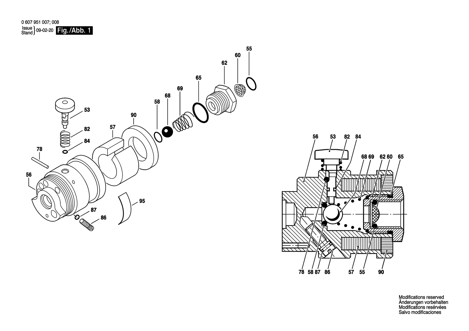 Bosch 0607951008 parts diagram, sheet 1