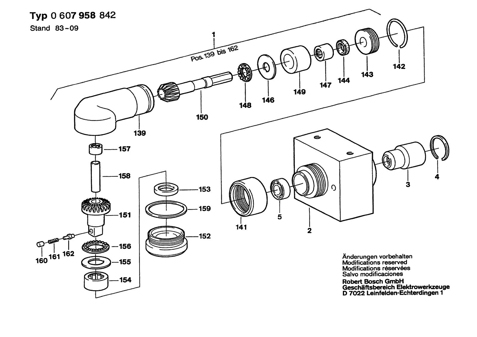 Bosch 0607958842 parts diagram, sheet 1